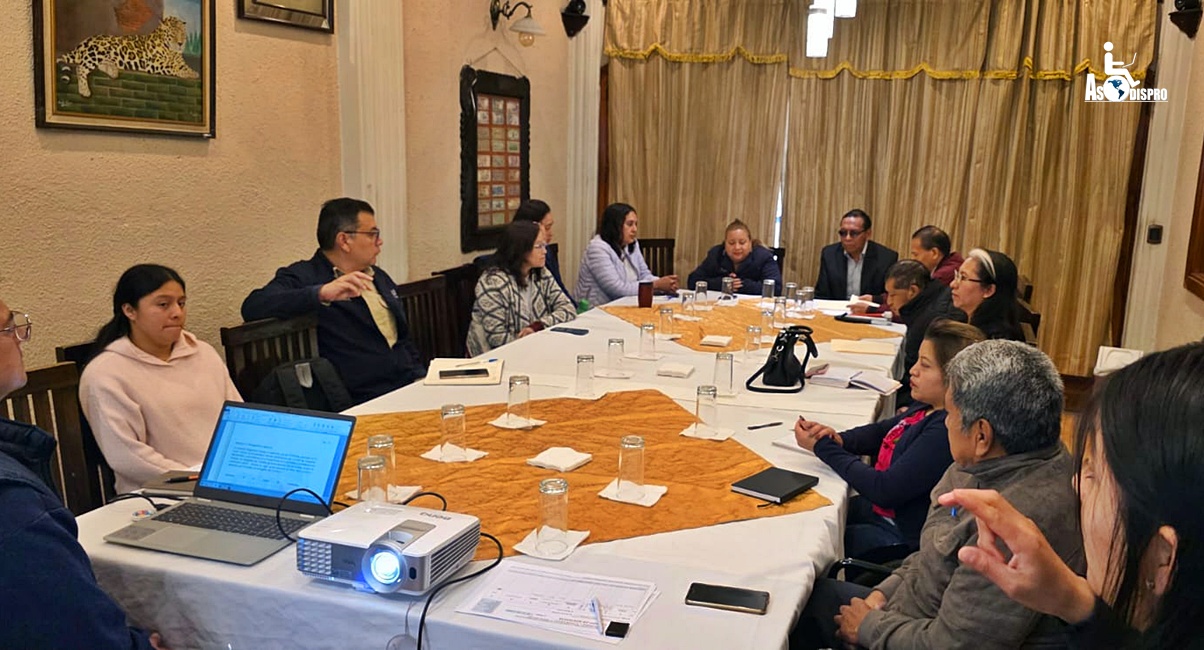 Asistentes a la reunión convocada por CONADI conversan en una mesa de trabajo. 